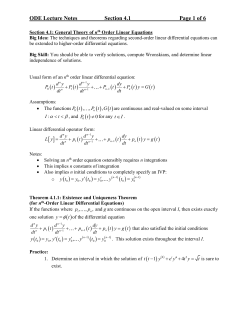 General Theory of nth Order Linear Equations