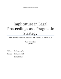 Implicature in Legal Proceedings as a Pragmatic Strategy