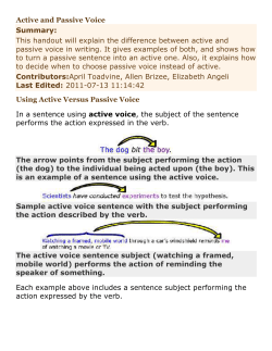 Active and Passive Voice