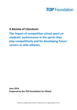 A review of literature The impact of competitive school sport