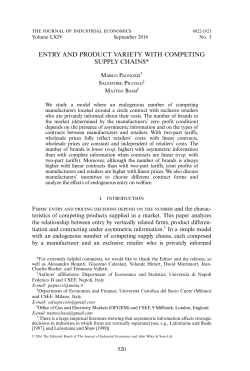 entry and product variety with competing supply chains