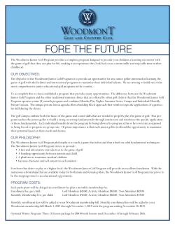 fore the future - Woodmont Golf Club