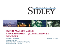 ENTIRE MARKET VALUE, APPORTIONMENT QUANTA AND USE