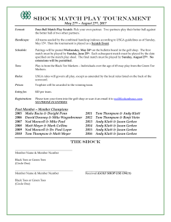 SHOCK MATCH PLAY TOURNAMENT