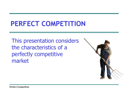 Perfect Competition - Oldfield Economics