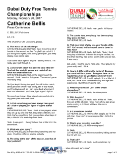 Catherine Bellis - Dubai Duty Free Tennis Championships