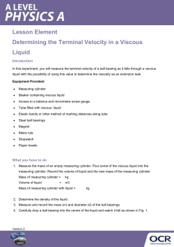 Determining the terminal velocity in a viscous liquid