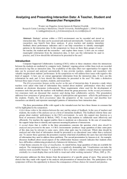 Presentation 3: Analysis and presentation of interaction