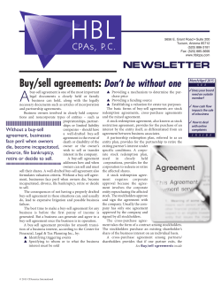Buy/sell agreements: Don`t be without one