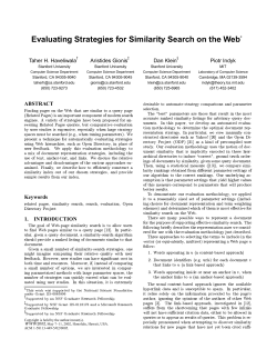 Evaluating Strategies for Similarity Search on the Web