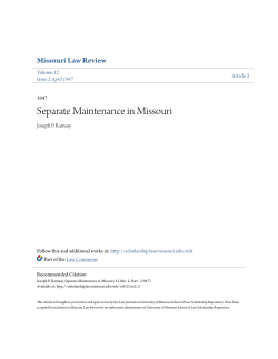 Separate Maintenance in Missouri - University of Missouri School of