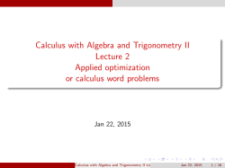 Applied Optimization or calculus word problems