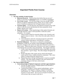 Important Points from Course: