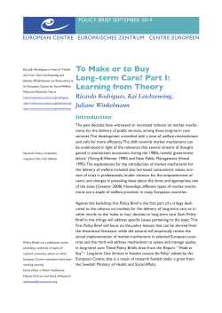To Make or to Buy Long-term Care? Part I: Learning from Theory