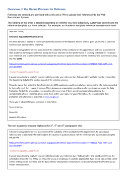 Overview of the Online Process for Referees