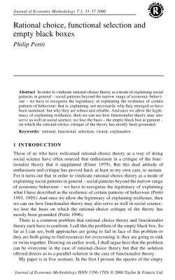 Rational choice, functional selection and empty black boxes