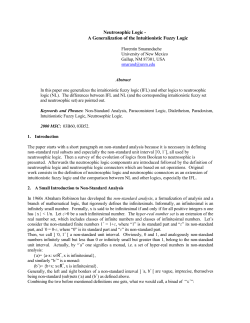 Neutrosophic Logic - A Generalization of the Intuitionistic