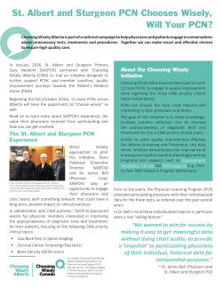 St. Albert and Sturgeon PCN Chooses Wisely, Will Your PCN?