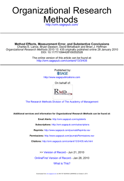 Method Effects, Measurement Error, and Substantive