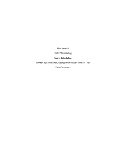 Sports Scheduling