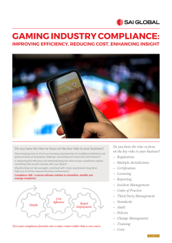 gaming industry compliance