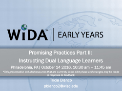 Promising Practices Part II - Instructing Dual Language Learners