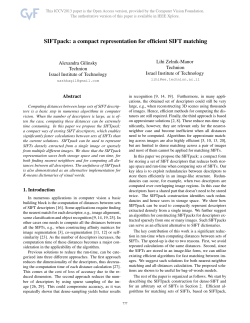 SIFTpack: A Compact Representation for Efficient SIFT Matching
