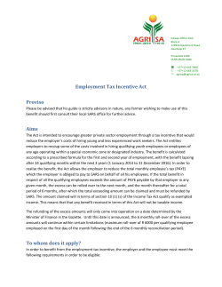 Employment Tax Incentive Act Proviso Aims To whom does it apply?