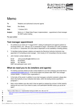 Test manager appointment What we need you to do (retailers and