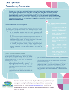 DRS Tip Sheet Considering Conversion