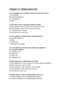 27) As output increases, average fixed cost