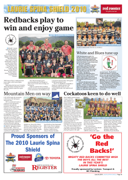 Redbacks play to win and enjoy game