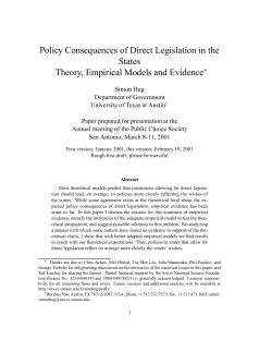 Policy Consequences of Direct Legislation in the States / Simon Hug