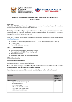 BCC Expression of Interest for a Master Plan