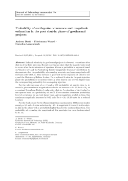 Probability of earthquake occurrence and magnitude