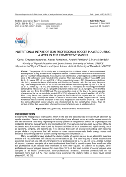 nutritional intake of semi-professional soccer players during a week