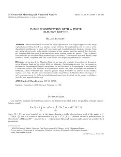 Image segmentation with a finite element method