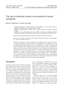The role of individual choice in the evolution of social complexity