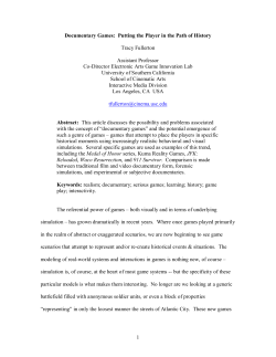 Documentary Games: Putting the Player in the Path