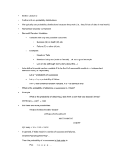 EDSA: Lecture 2 &bull; Further info on probability distributions