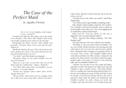 The Case of the Perfect Maid