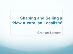 Shaping and selling a new Australian localism
