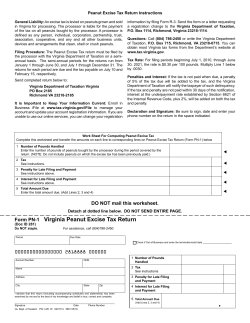 Form PN-1 Virginia Peanut Excise Tax Return