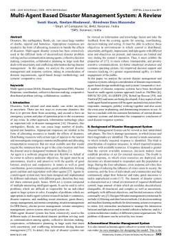 Multi-Agent Based Disaster Management System