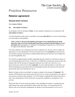 Practice Resource: Retainer agreement