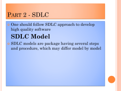Models in SDLC - Banking Solutions , Nagpur