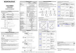 Datalogic US18 Series Analog Output Ultrasonic Sensors Instruction