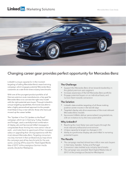 Changing career gear provides perfect opportunity for Mercedes-Benz