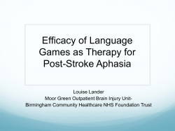 Efficacy of Language Games as Therapy for Post
