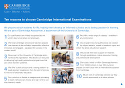 Ten reasons to choose Cambridge International Examinations